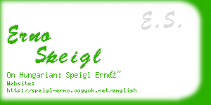 erno speigl business card